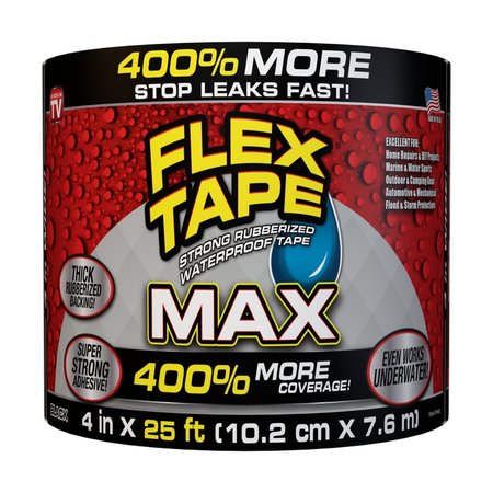 FLEX TAPE FLEX SEAL Family of Products  MAX 4 in. W X 25 ft. L Black Waterproof Repair Tape TFSMAXBLK04